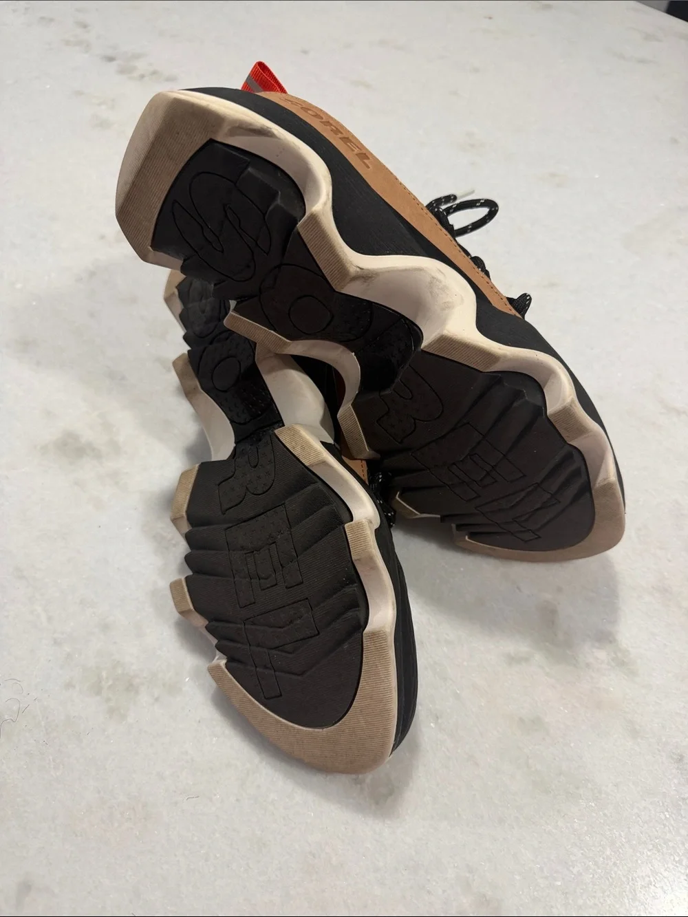 Women’s Black Athletic Sneakers with Tan Accents, VS brand